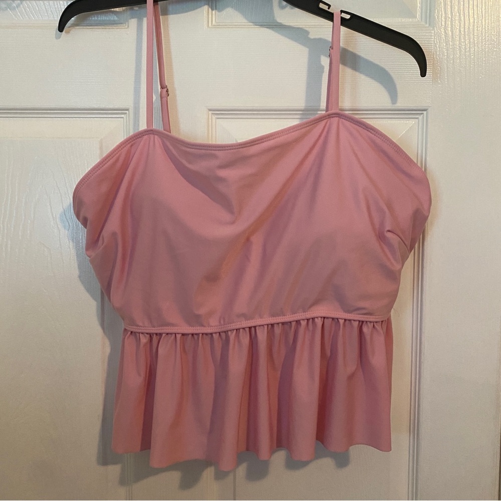 Light pink peplum tankini
